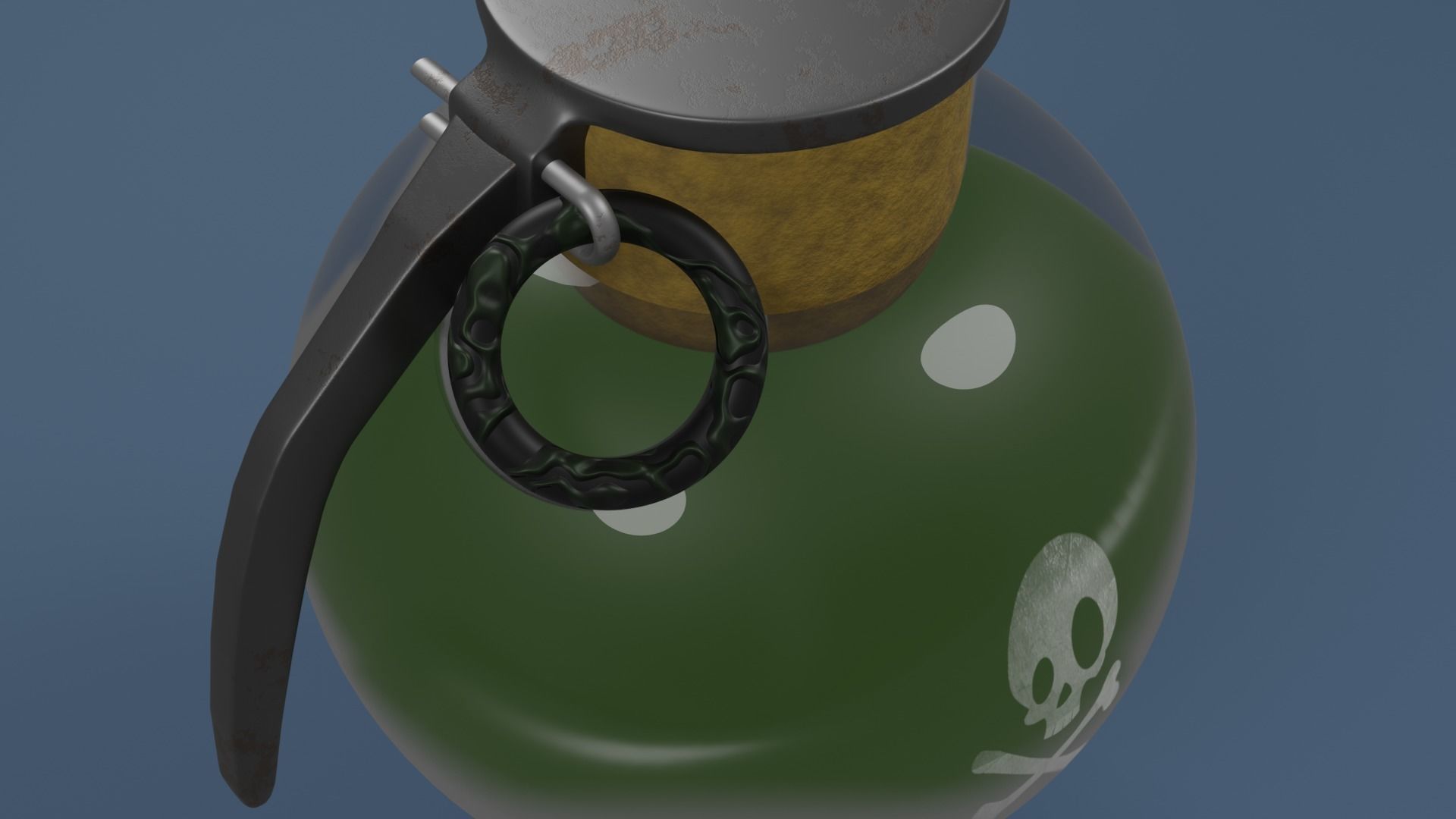 acid grenade weapon PBR mid-poly game ready 3D model_1