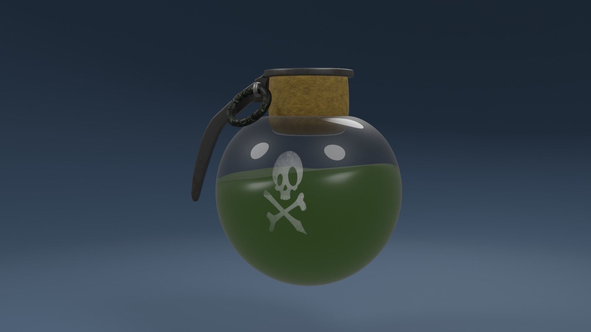 acid grenade weapon PBR mid-poly game ready 3D model_4