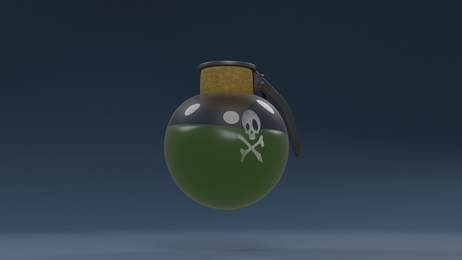 acid grenade weapon PBR mid-poly game ready 3D model_3
