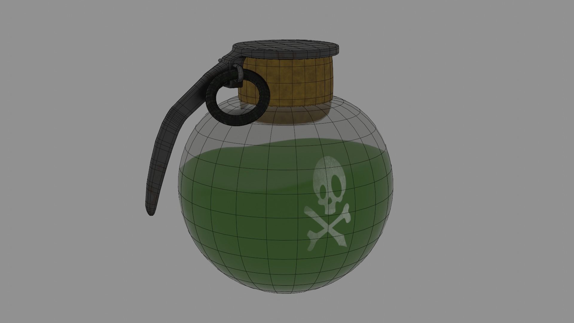 acid grenade weapon PBR mid-poly game ready 3D model_6
