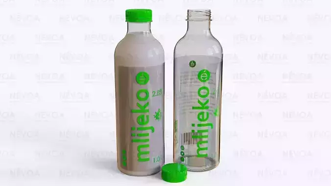Milk bottle - Classic series 1000 ml 3D model