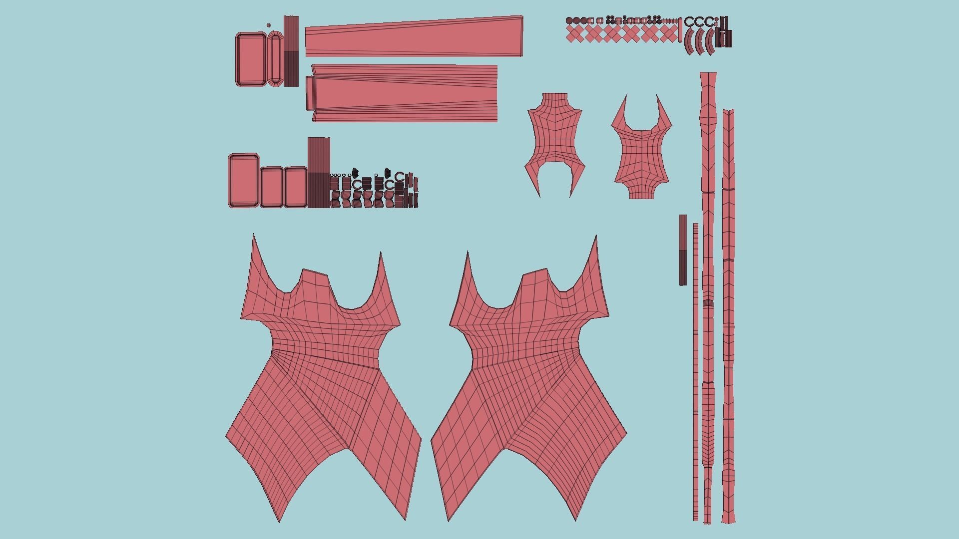 Electric Guitar H06 Pink - Music Instrument Design Low-poly 3D model_13