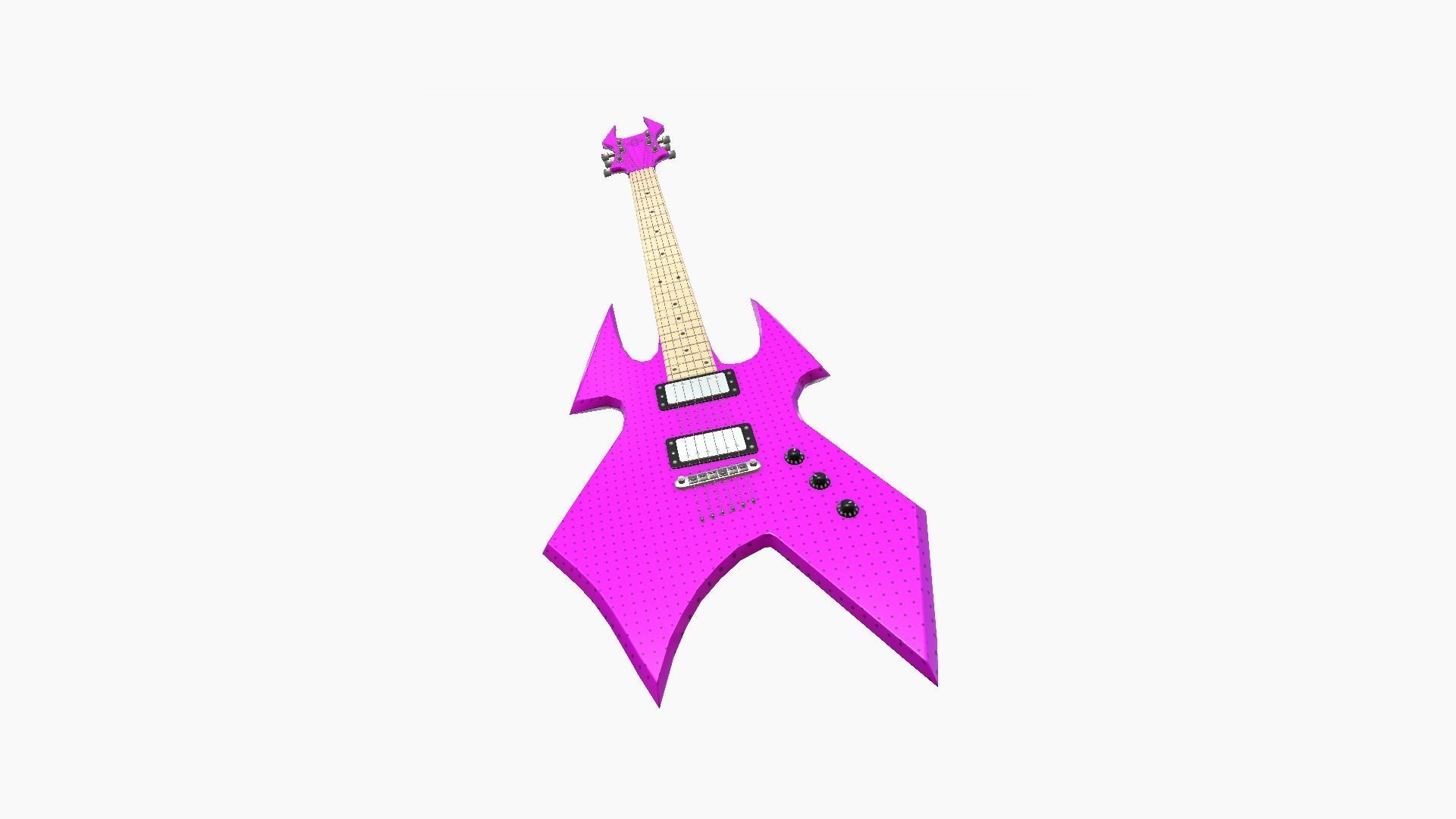 Electric Guitar H06 Pink - Music Instrument Design Low-poly 3D model_2