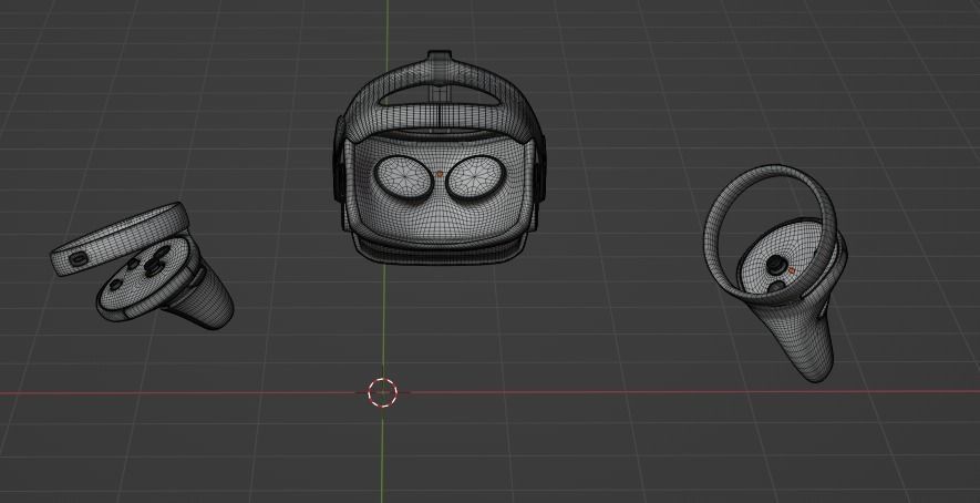 Occulus Quest 2 VR headset 3D model_7