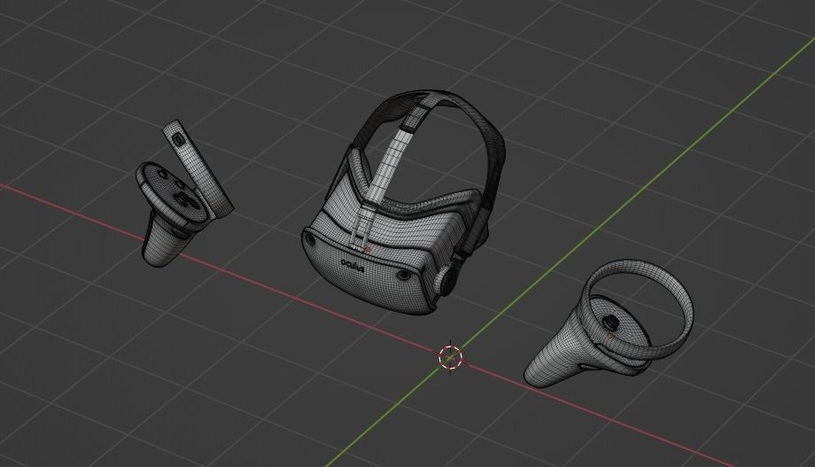 Occulus Quest 2 VR headset 3D model_5