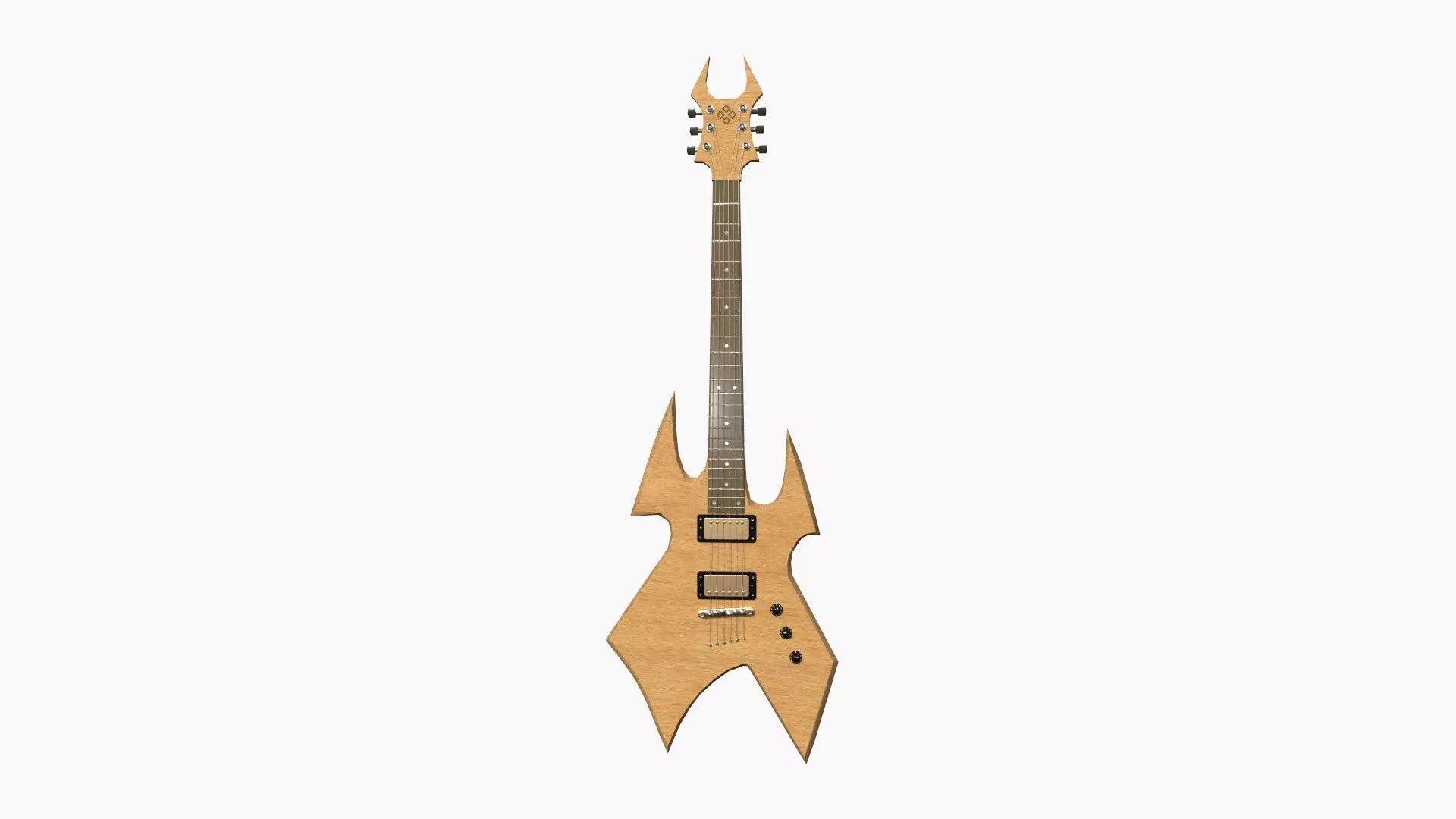 Electric Guitar H09 Light Wood - Music Instrument Design Low-poly 3D model_0