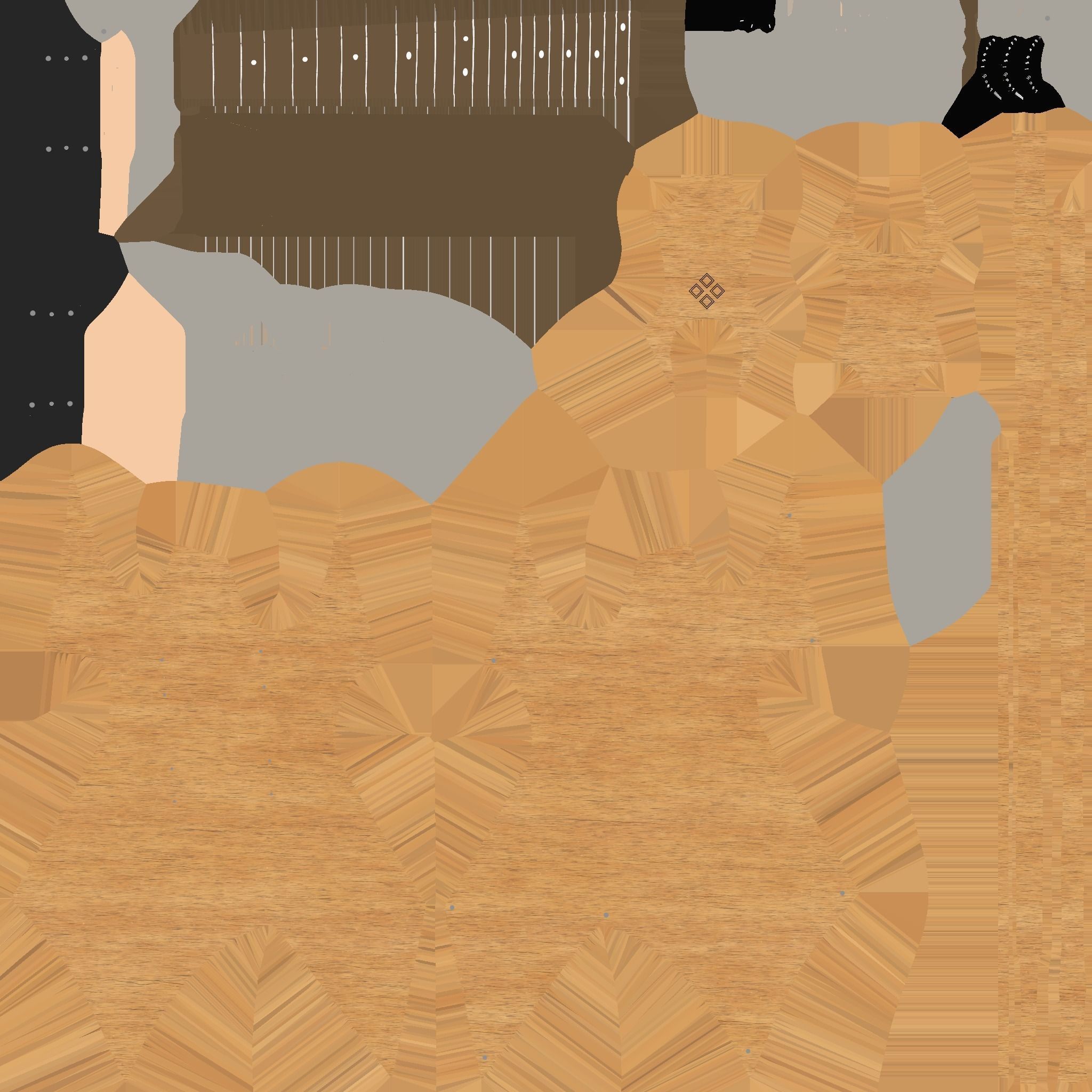 Electric Guitar H09 Light Wood - Music Instrument Design Low-poly 3D model_21