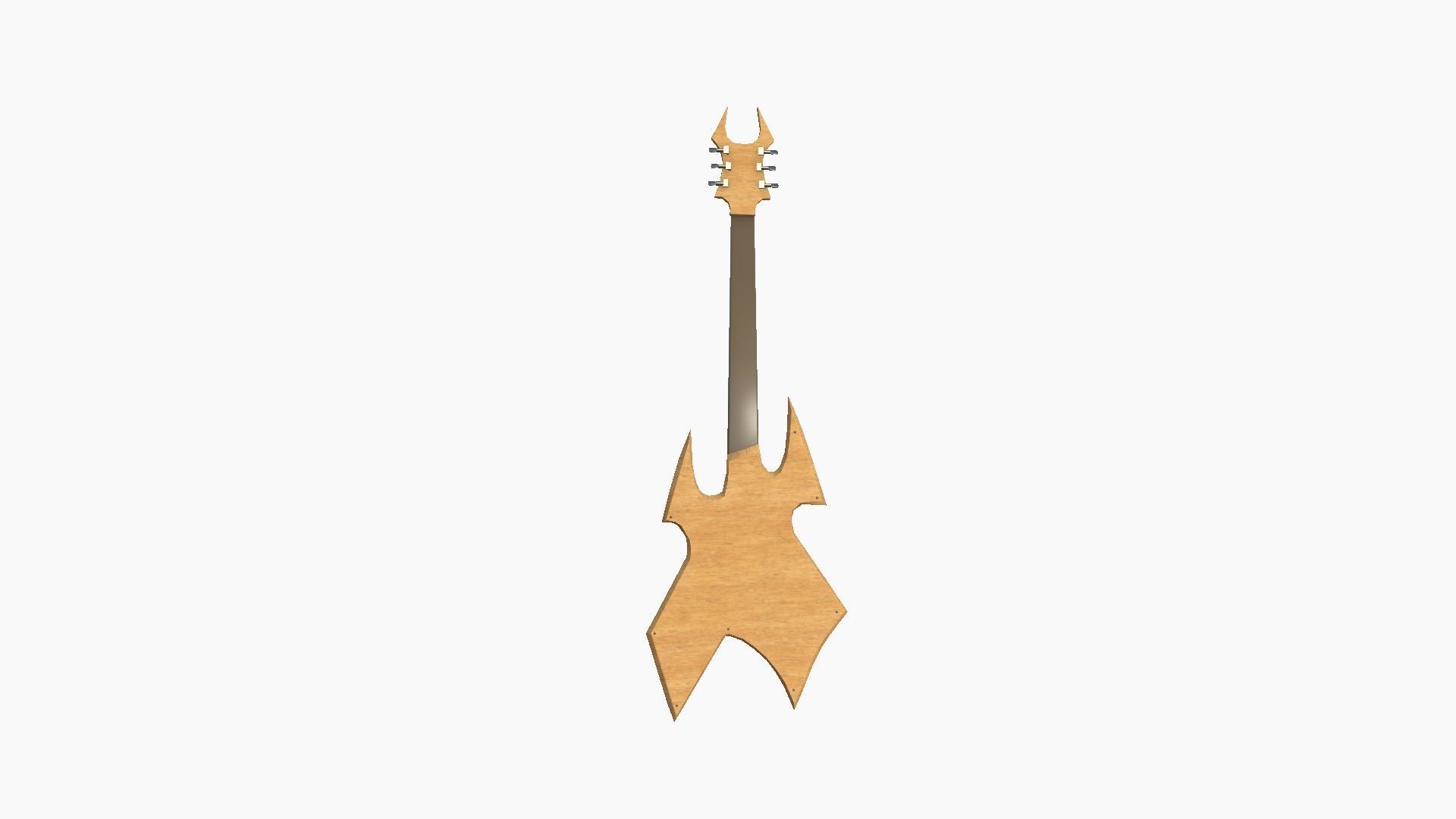 Electric Guitar H09 Light Wood - Music Instrument Design Low-poly 3D model_4