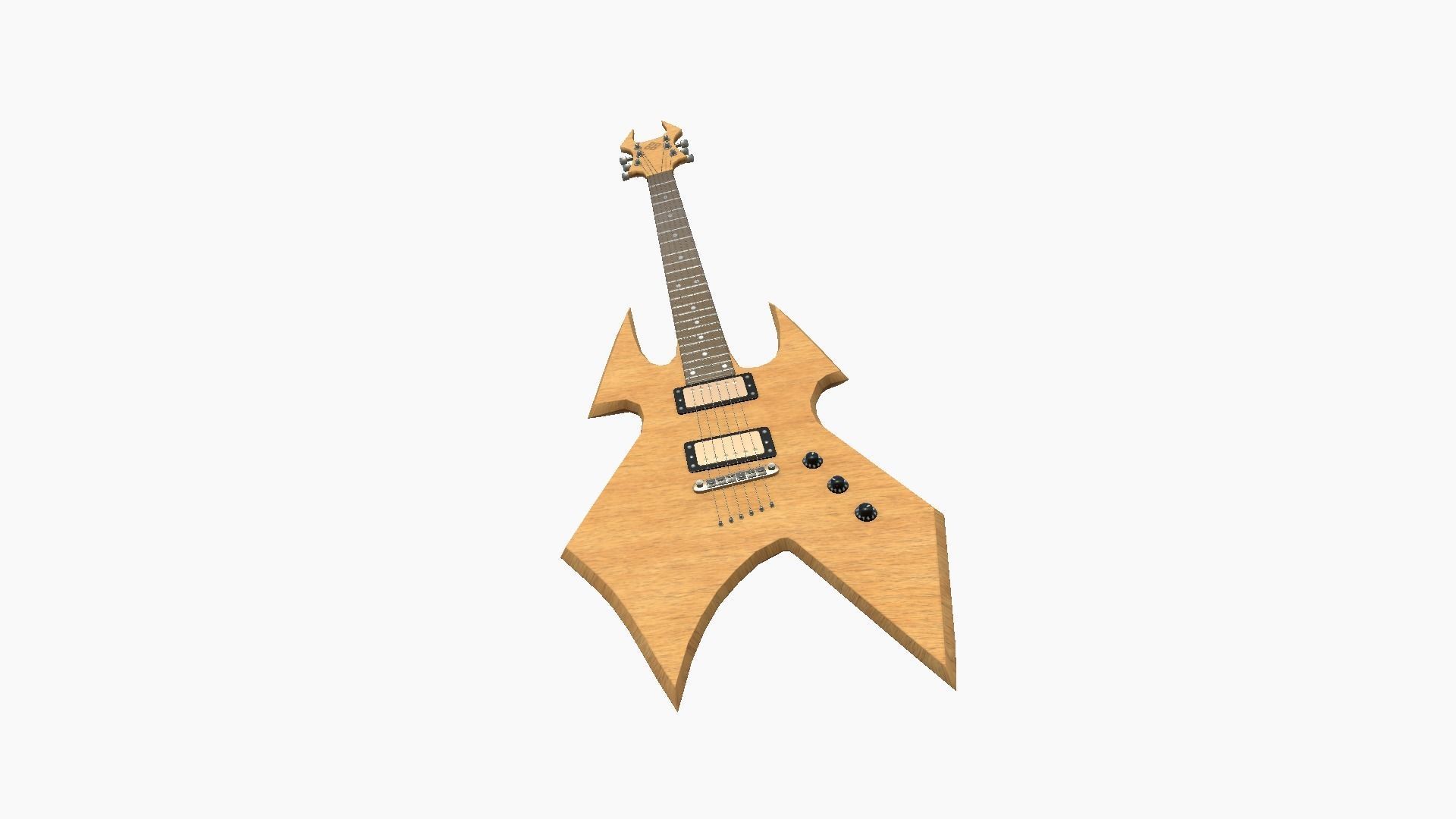 Electric Guitar H09 Light Wood - Music Instrument Design Low-poly 3D model_2
