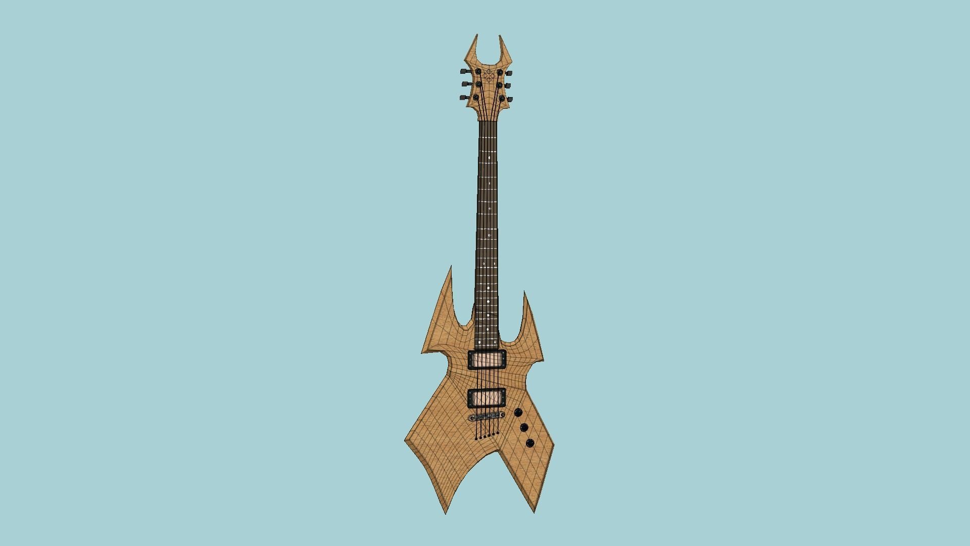 Electric Guitar H09 Light Wood - Music Instrument Design Low-poly 3D model_6