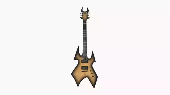 Electric Guitar H10 Wood Black - Music Instrument Design Low-poly 3D model