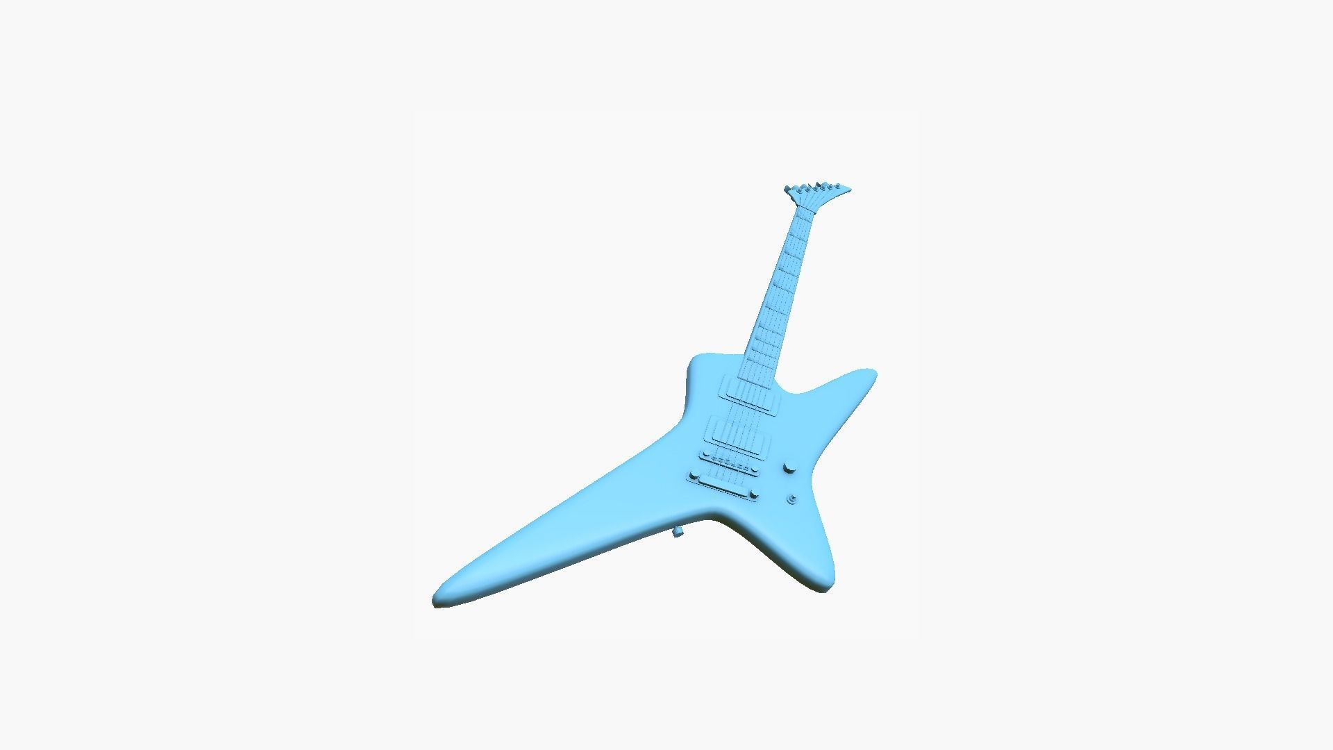 Electric Guitar I01 Red - Music Instrument Design Low-poly 3D model_11