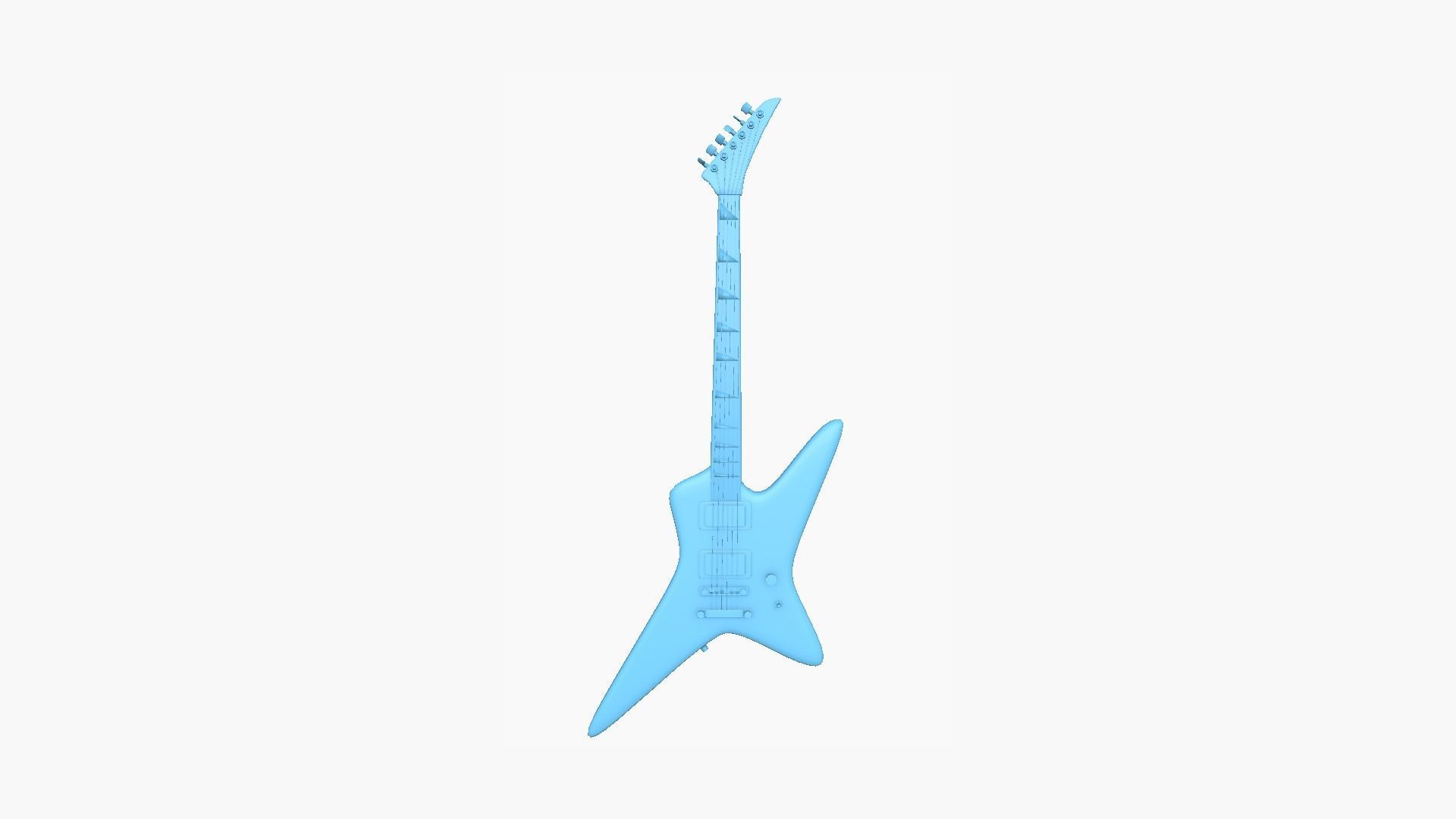 Electric Guitar I01 Red - Music Instrument Design Low-poly 3D model_7