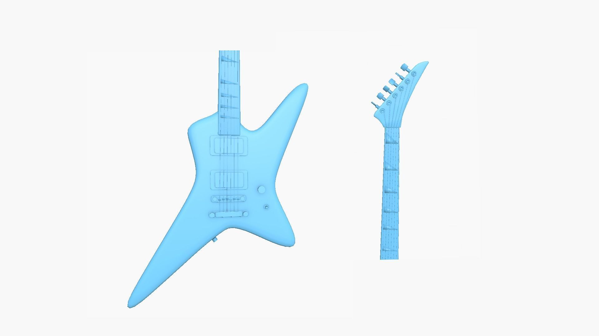 Electric Guitar I01 Red - Music Instrument Design Low-poly 3D model_13