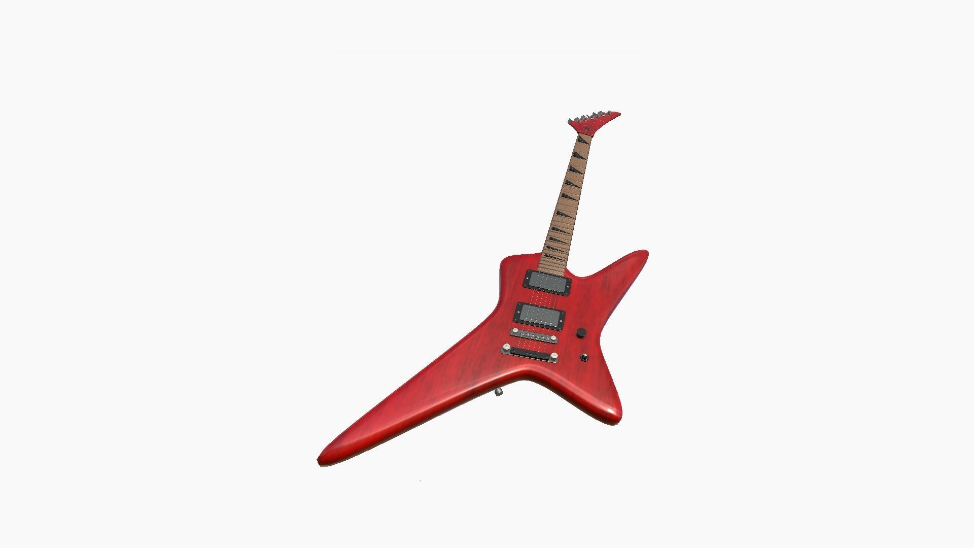 Electric Guitar I01 Red - Music Instrument Design Low-poly 3D model_2