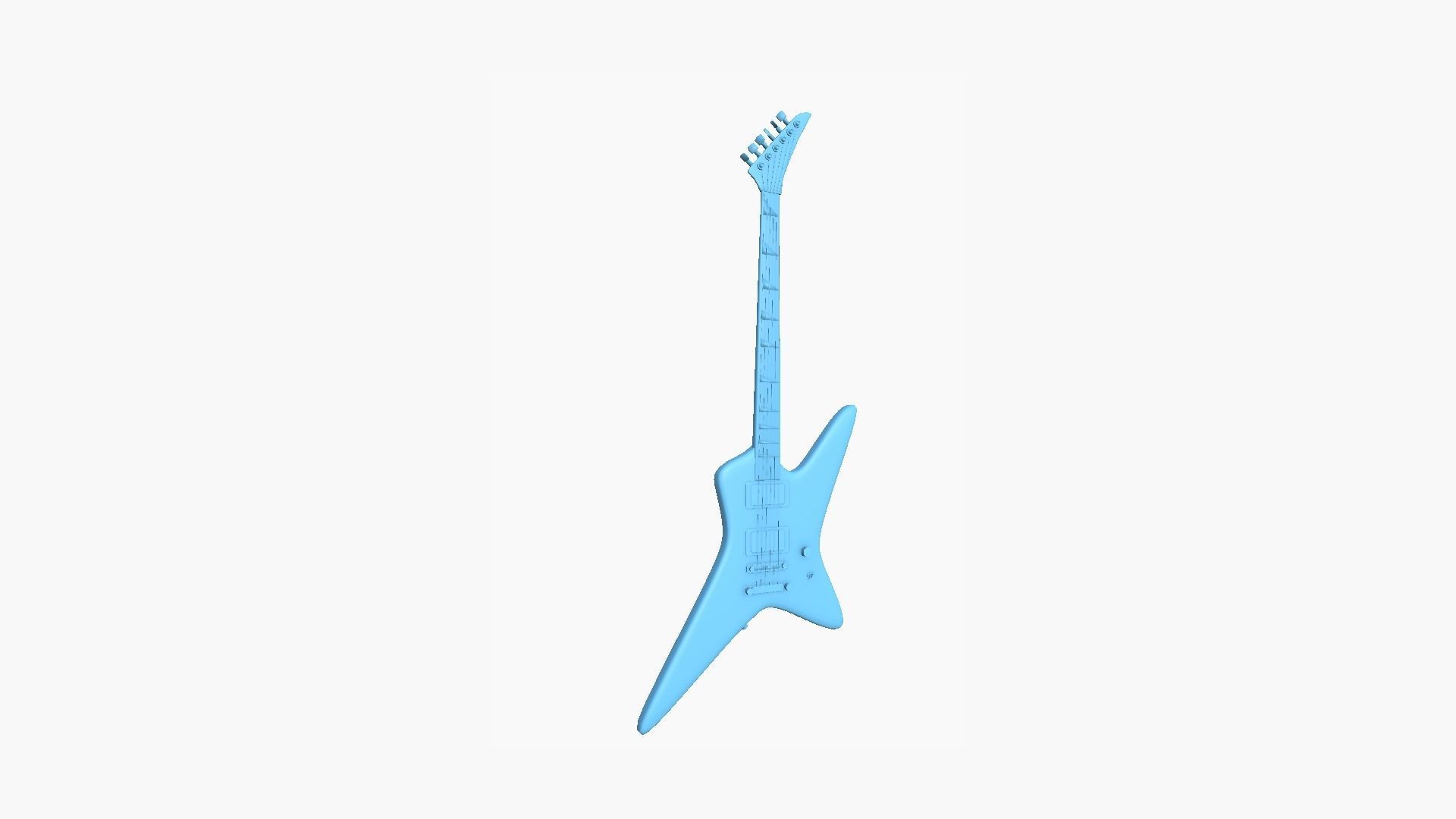 Electric Guitar I01 Red - Music Instrument Design Low-poly 3D model_8