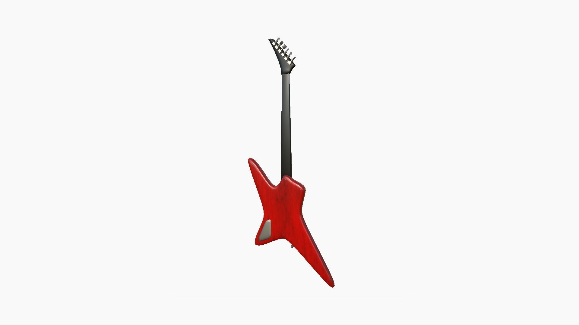 Electric Guitar I01 Red - Music Instrument Design Low-poly 3D model_4