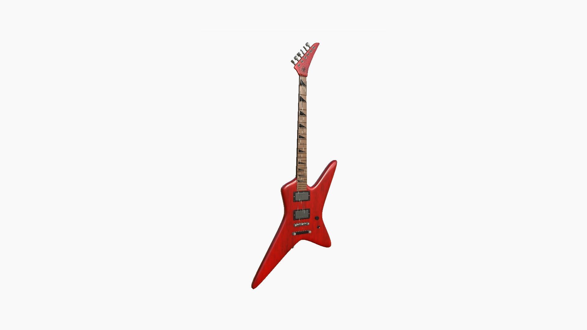 Electric Guitar I01 Red - Music Instrument Design Low-poly 3D model_1
