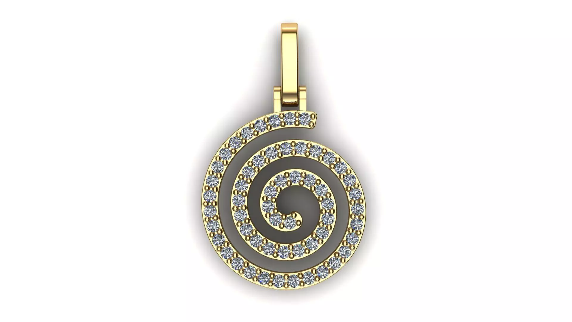 Spiral 15 mm Diamond Line Pendant 3D print model