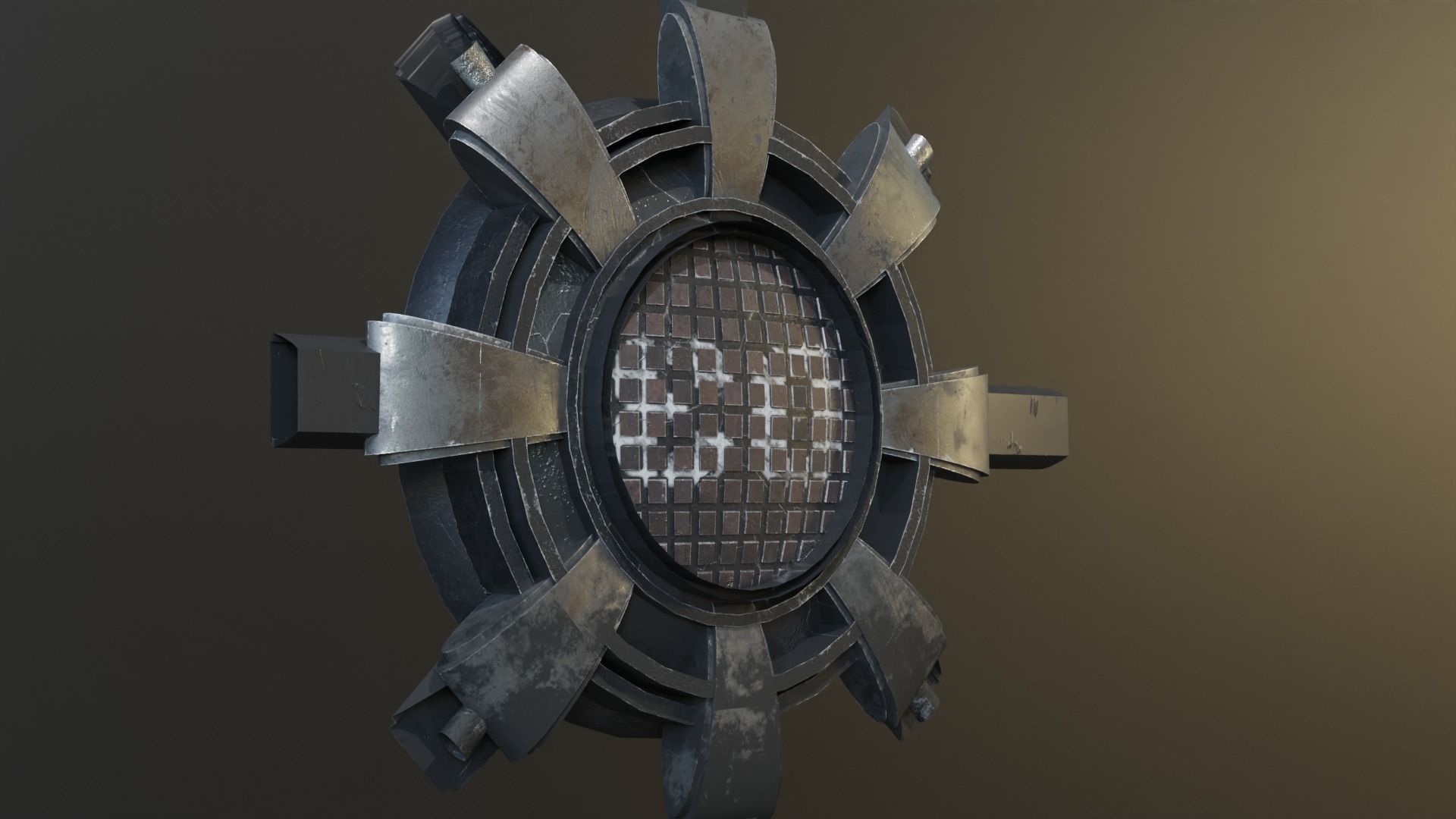 Scifi Industrial Circular Blast Door 3D model_3