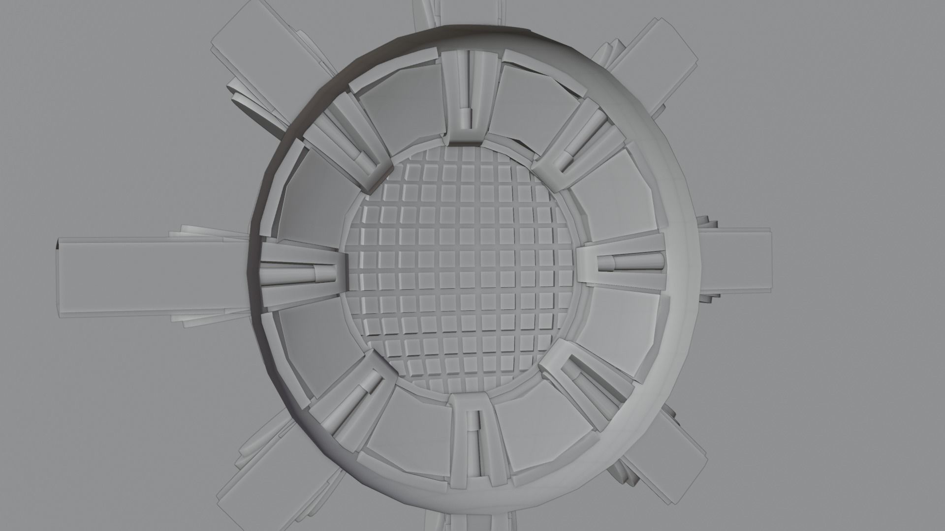 Scifi Industrial Circular Blast Door 3D model_2