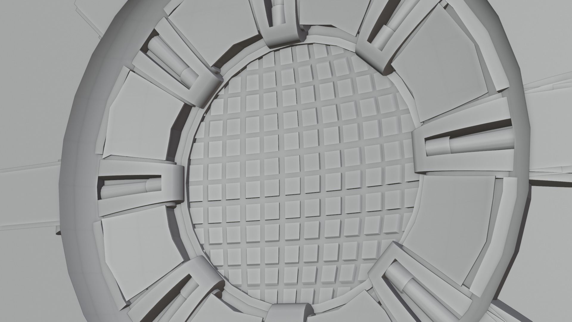 Scifi Industrial Circular Blast Door 3D model_8