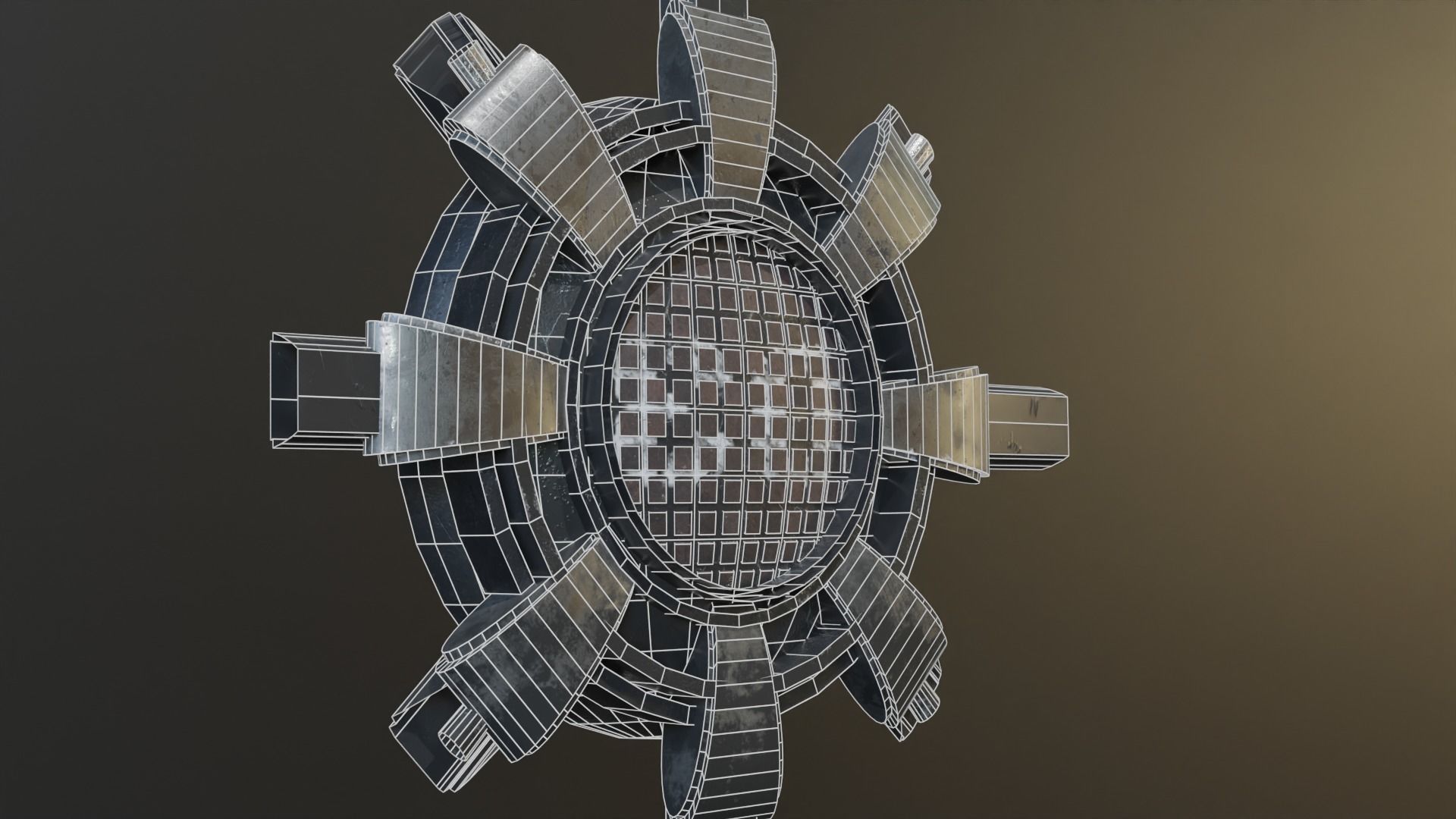 Scifi Industrial Circular Blast Door 3D model_4