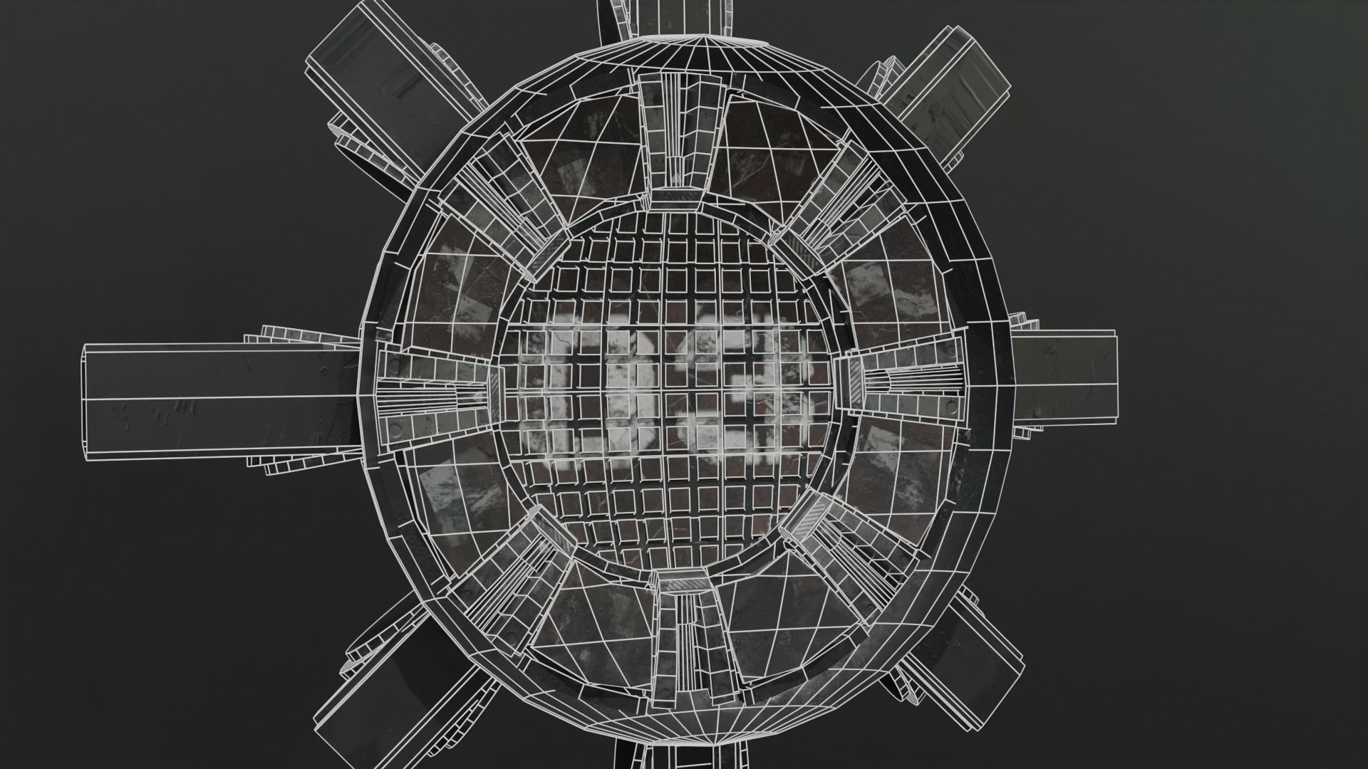 Scifi Industrial Circular Blast Door 3D model_1