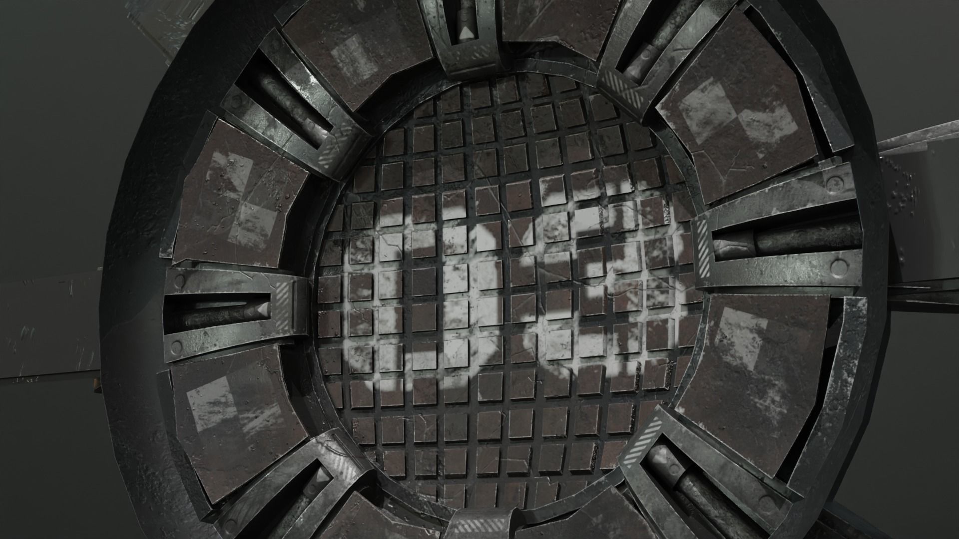 Scifi Industrial Circular Blast Door 3D model_6