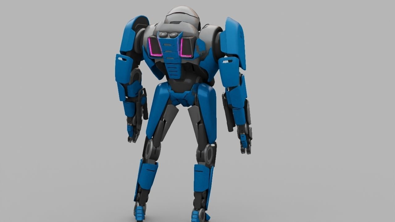 COMBAT DROID IONOS rigged character 3D model_9