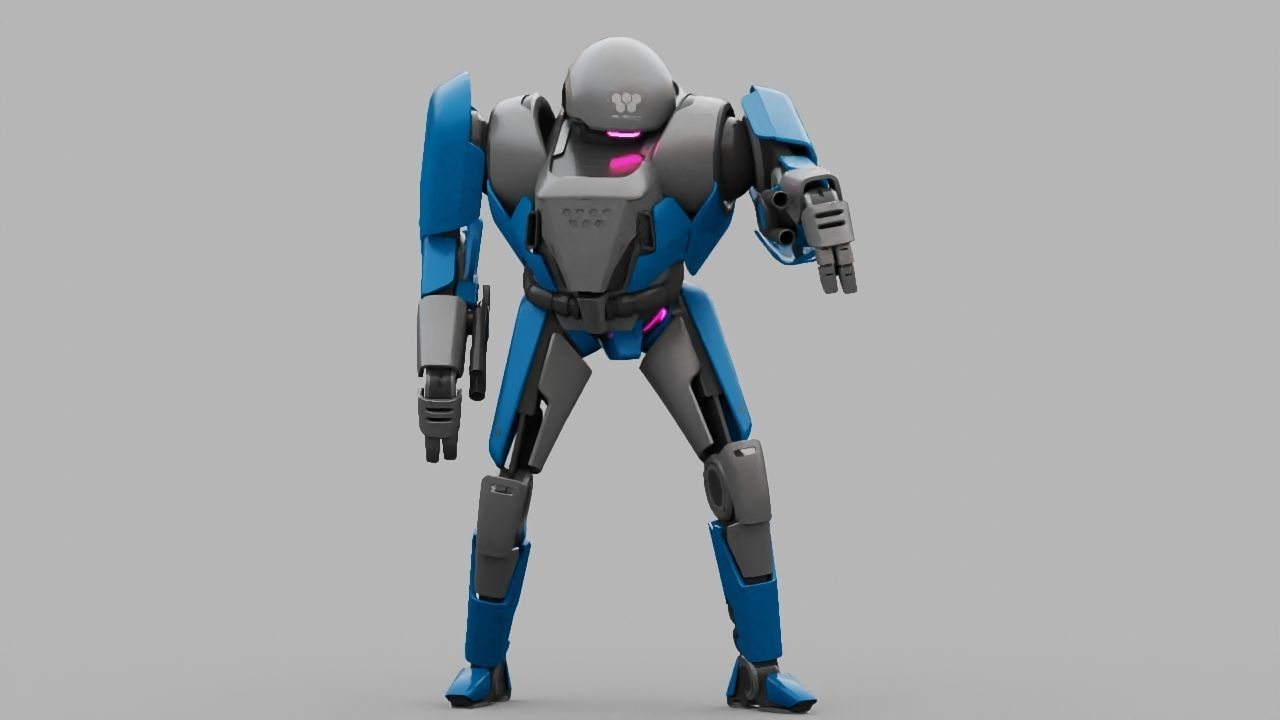 COMBAT DROID IONOS rigged character 3D model_14