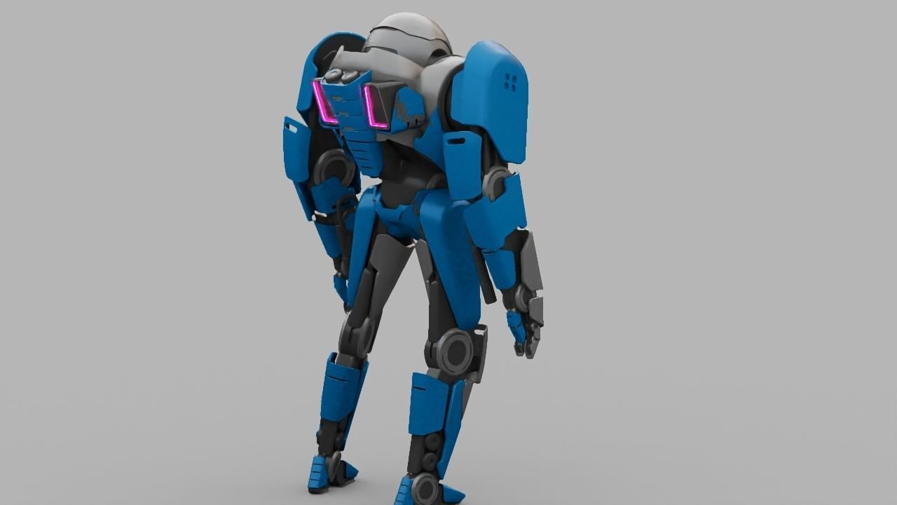 COMBAT DROID IONOS rigged character 3D model_10