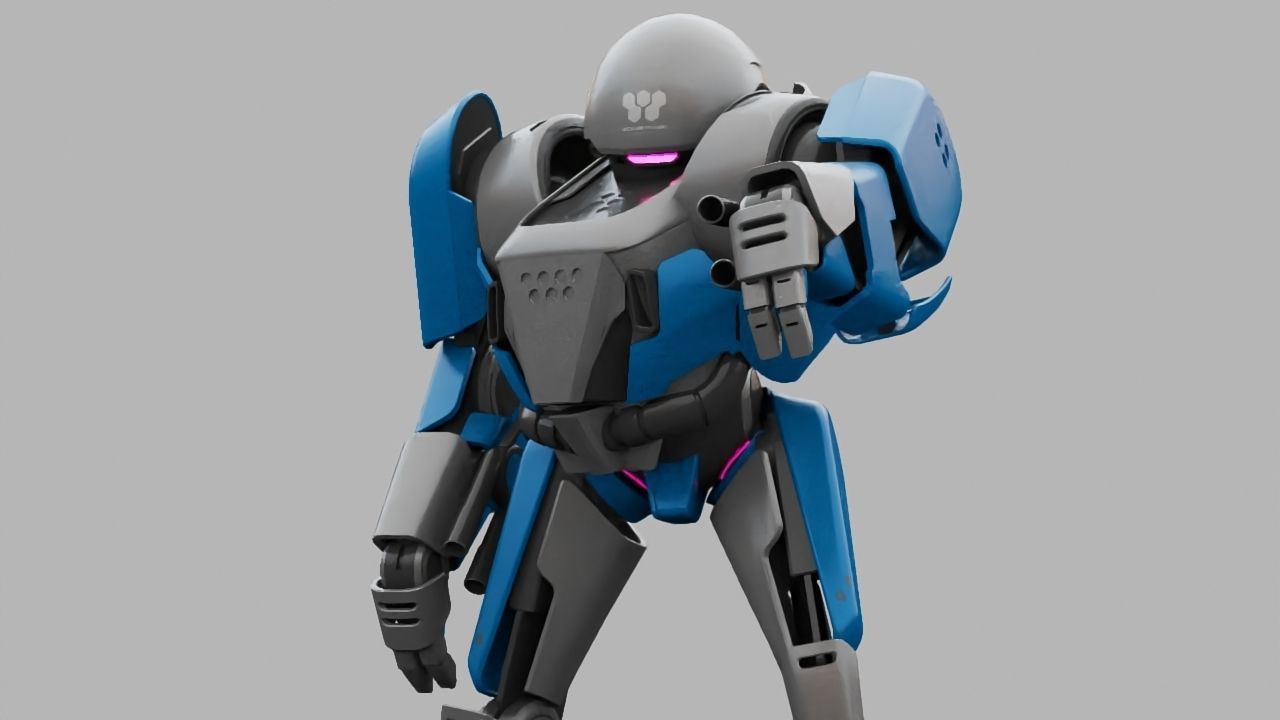 COMBAT DROID IONOS rigged character 3D model_16