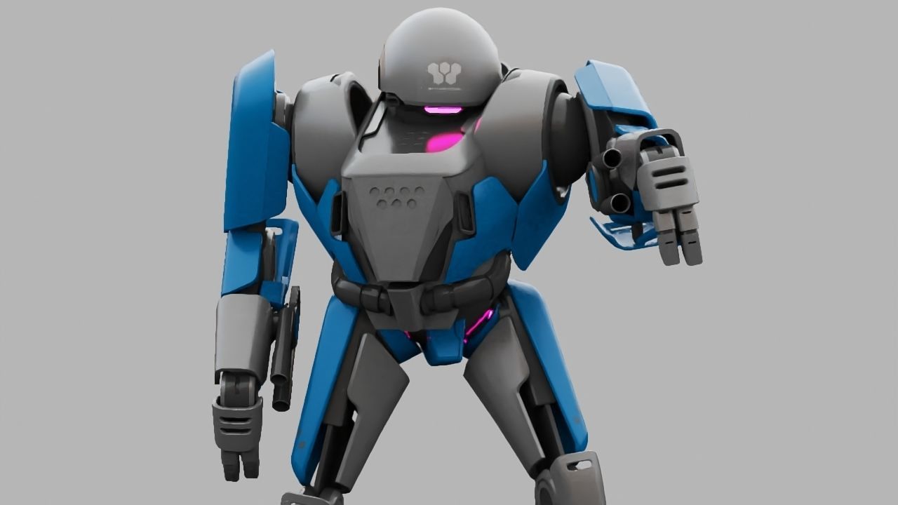 COMBAT DROID IONOS rigged character 3D model_15