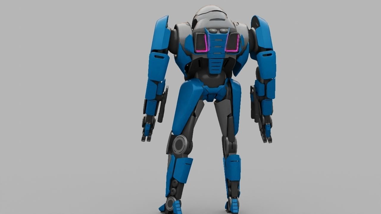 COMBAT DROID IONOS rigged character 3D model_8