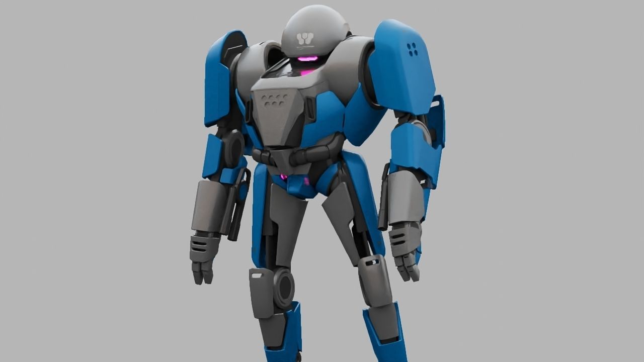 COMBAT DROID IONOS rigged character 3D model_1