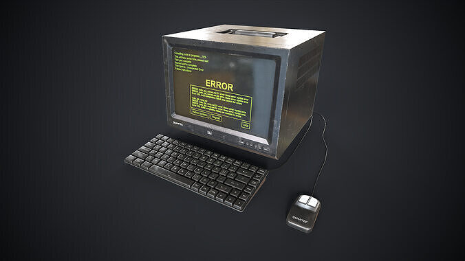 Old portable computer Low-poly 3D model