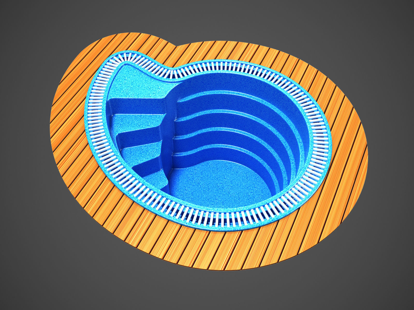 Lotus swimming pool 3D model_3