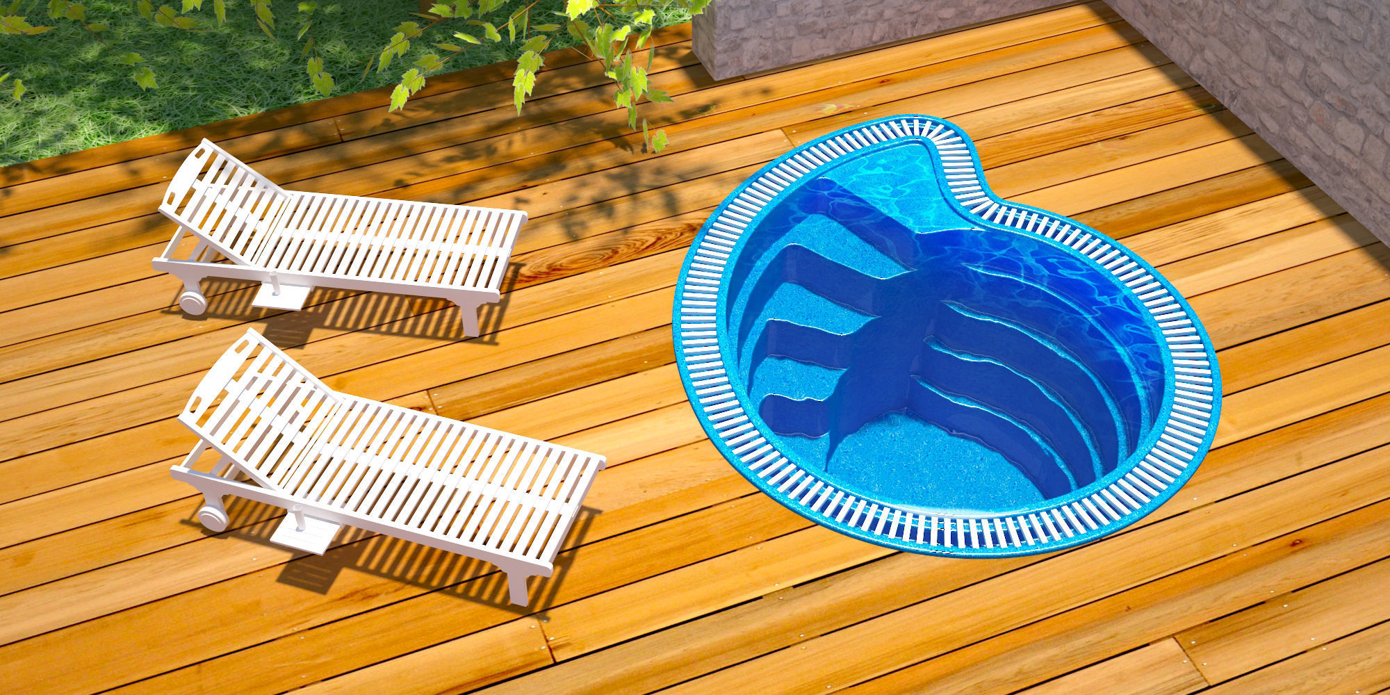 Lotus swimming pool 3D model_1