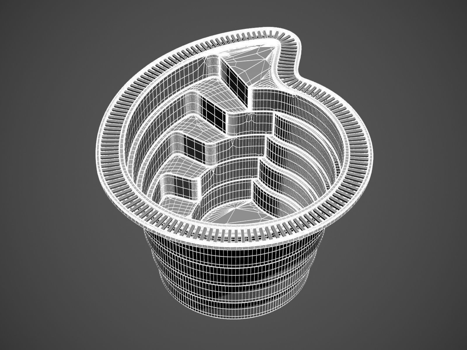 Lotus swimming pool 3D model_2