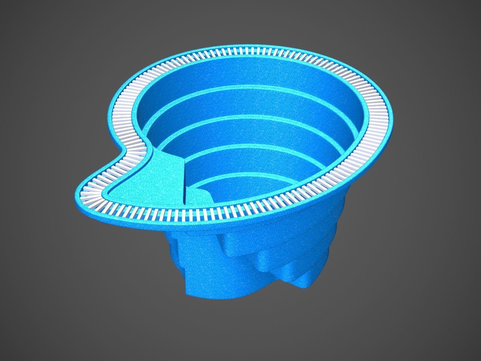 Lotus swimming pool 3D model_4