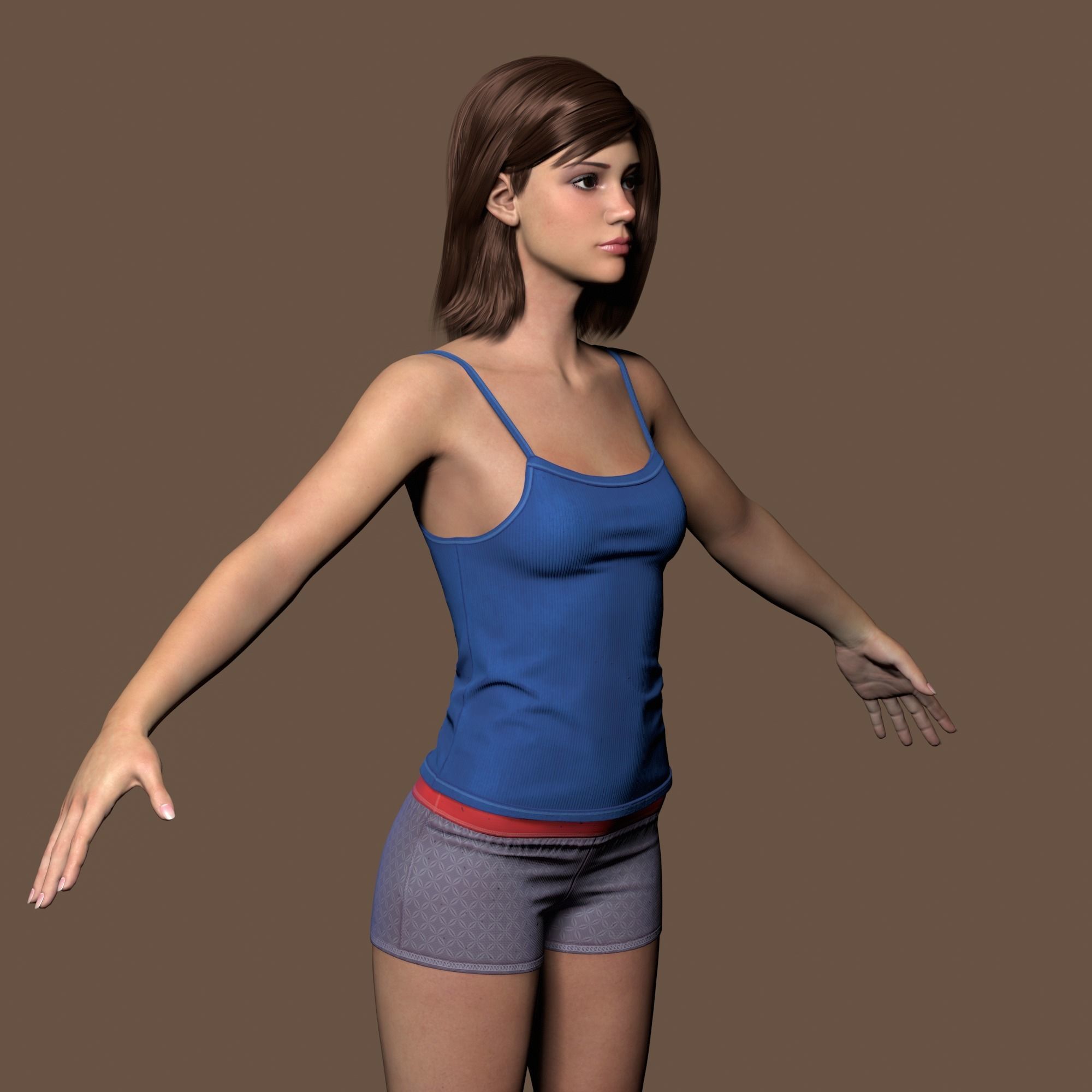 Teenage girl 3D model_19