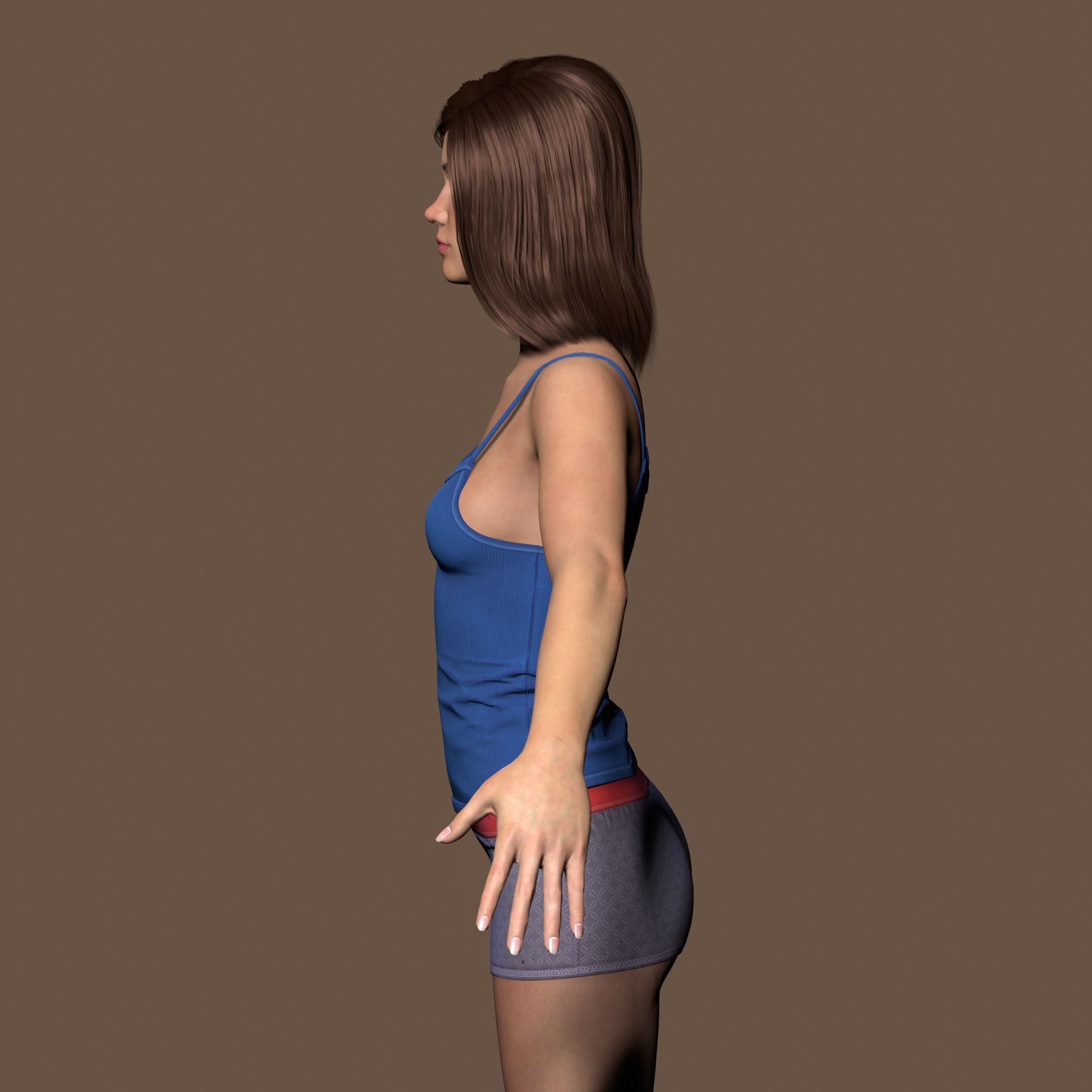 Teenage girl 3D model_15