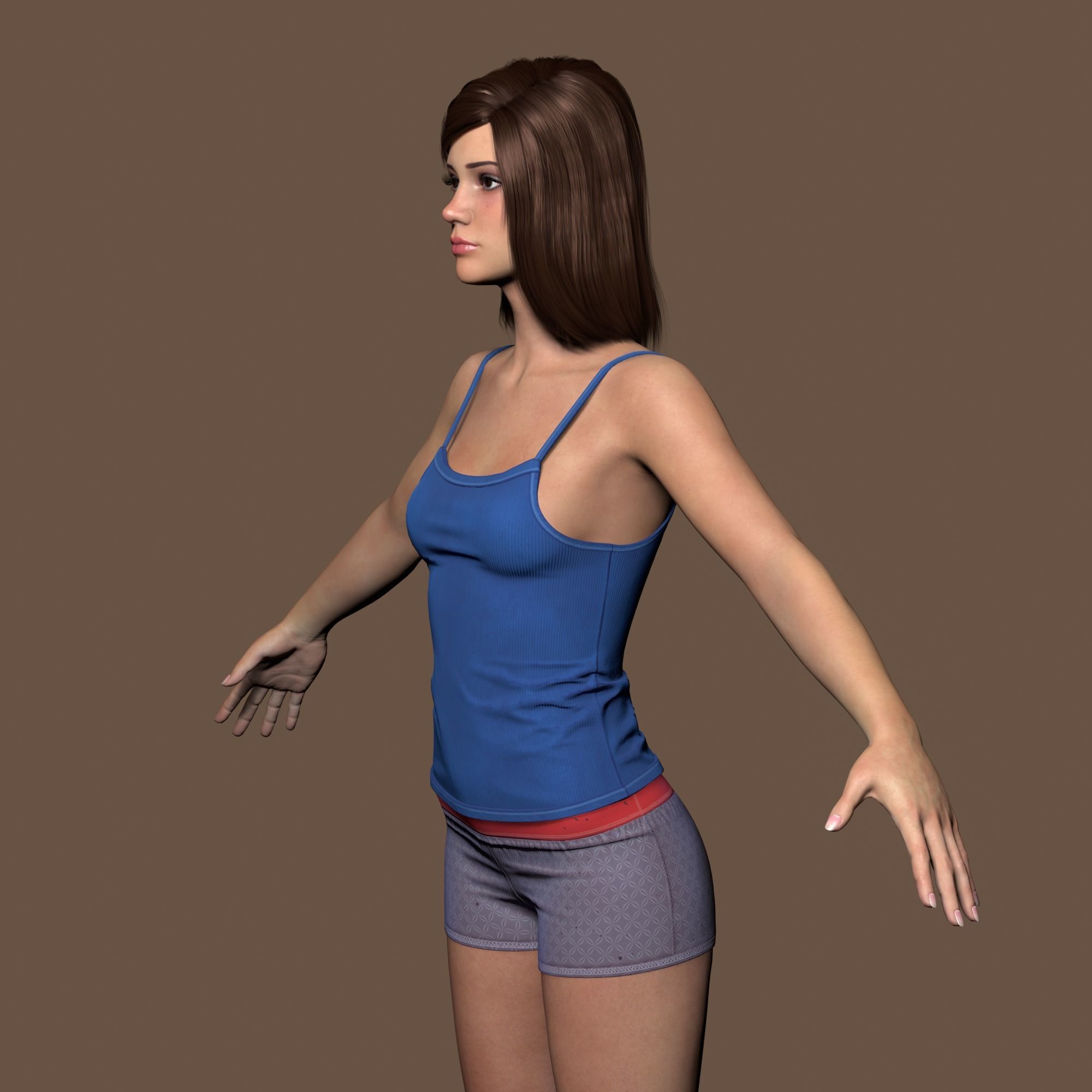 Teenage girl 3D model_14