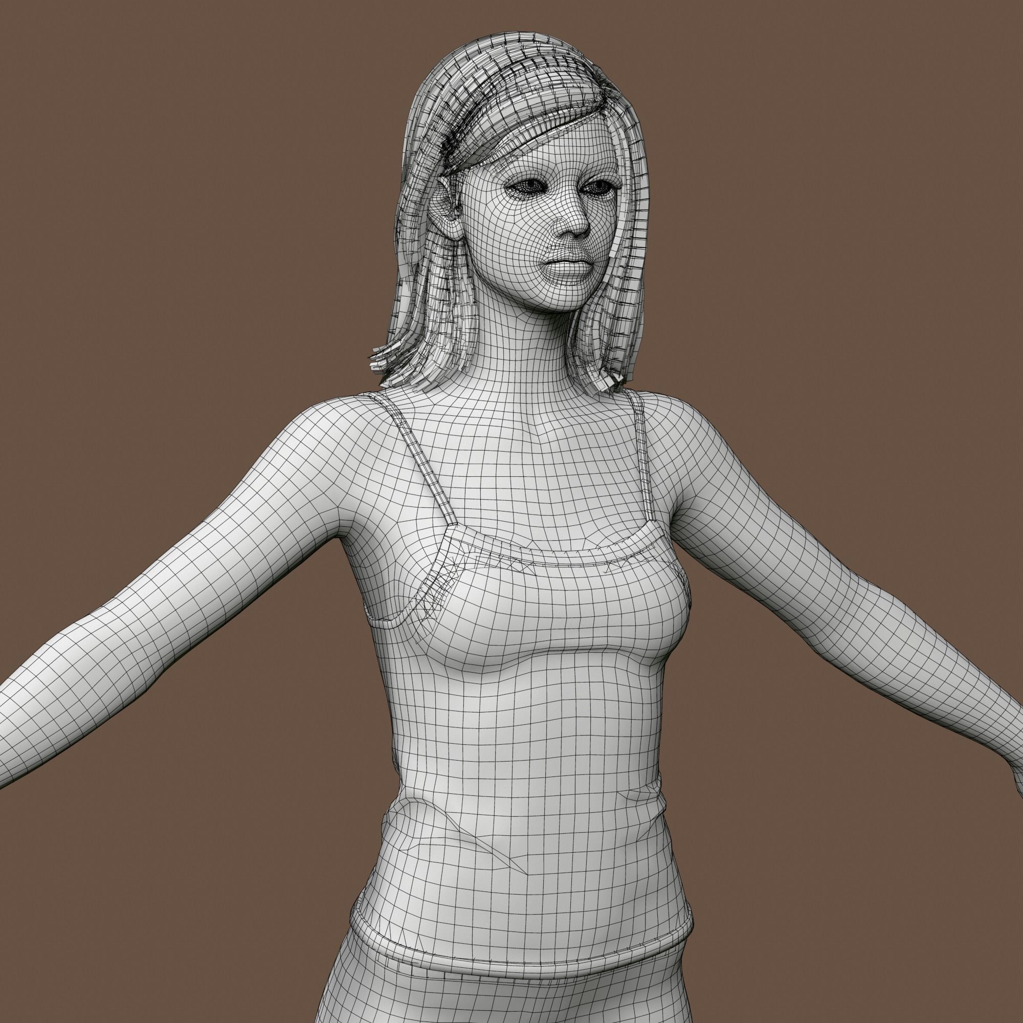 Teenage girl 3D model_46