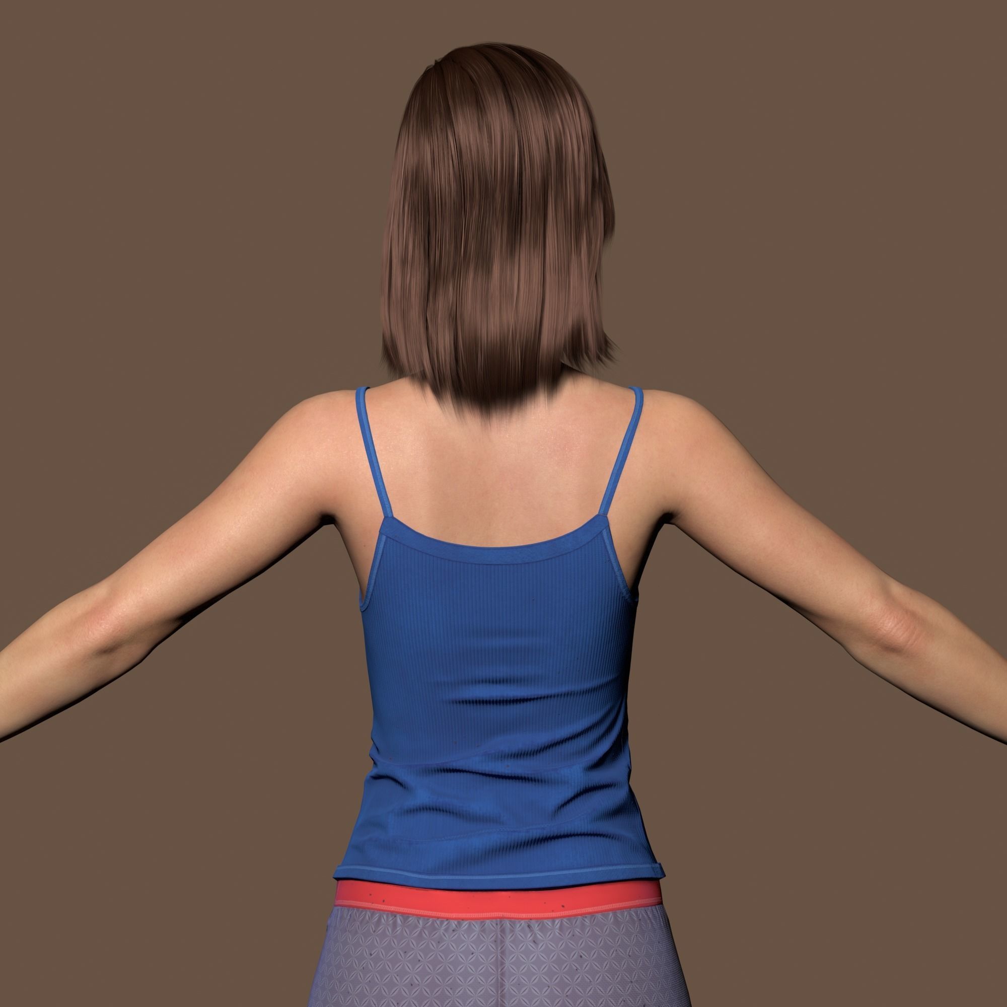 Teenage girl 3D model_10