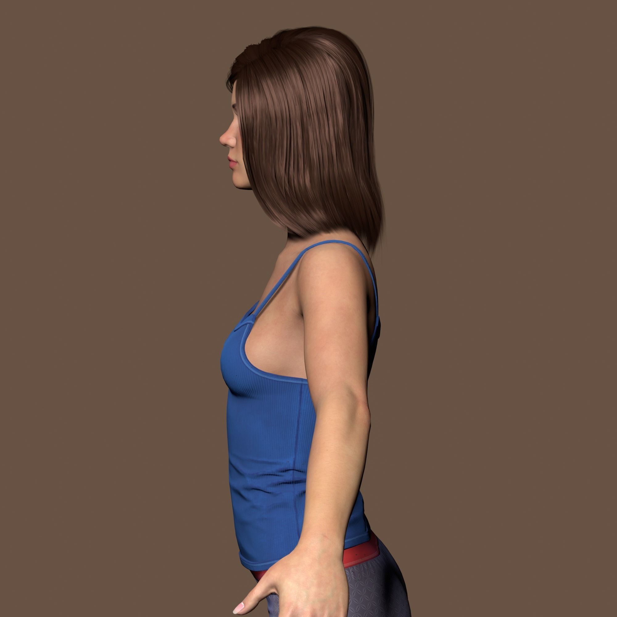 Teenage girl 3D model_8