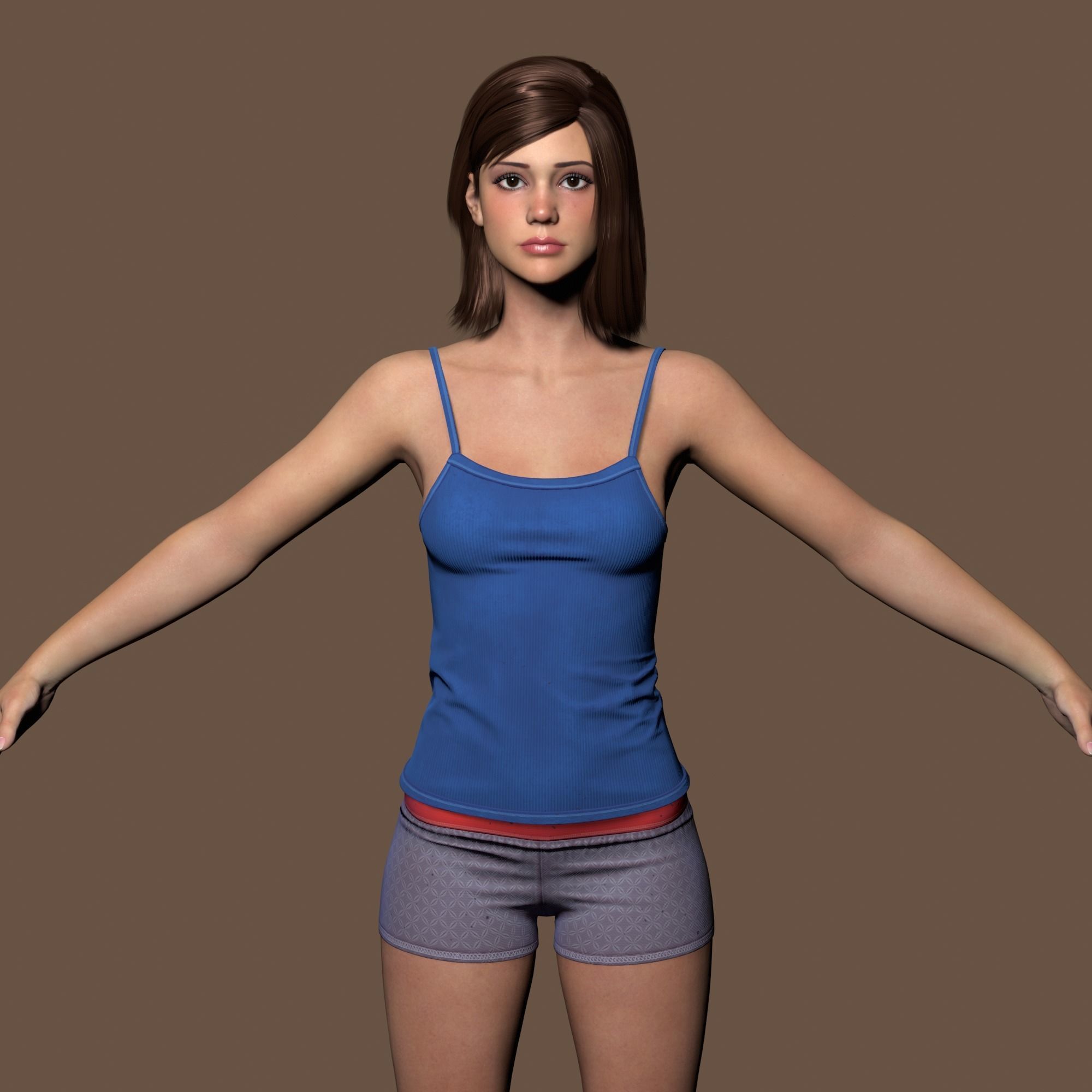 Teenage girl 3D model_13