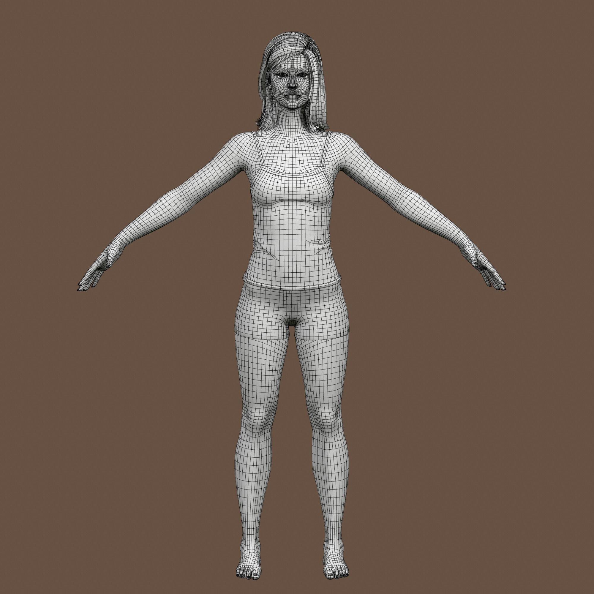 Teenage girl 3D model_40
