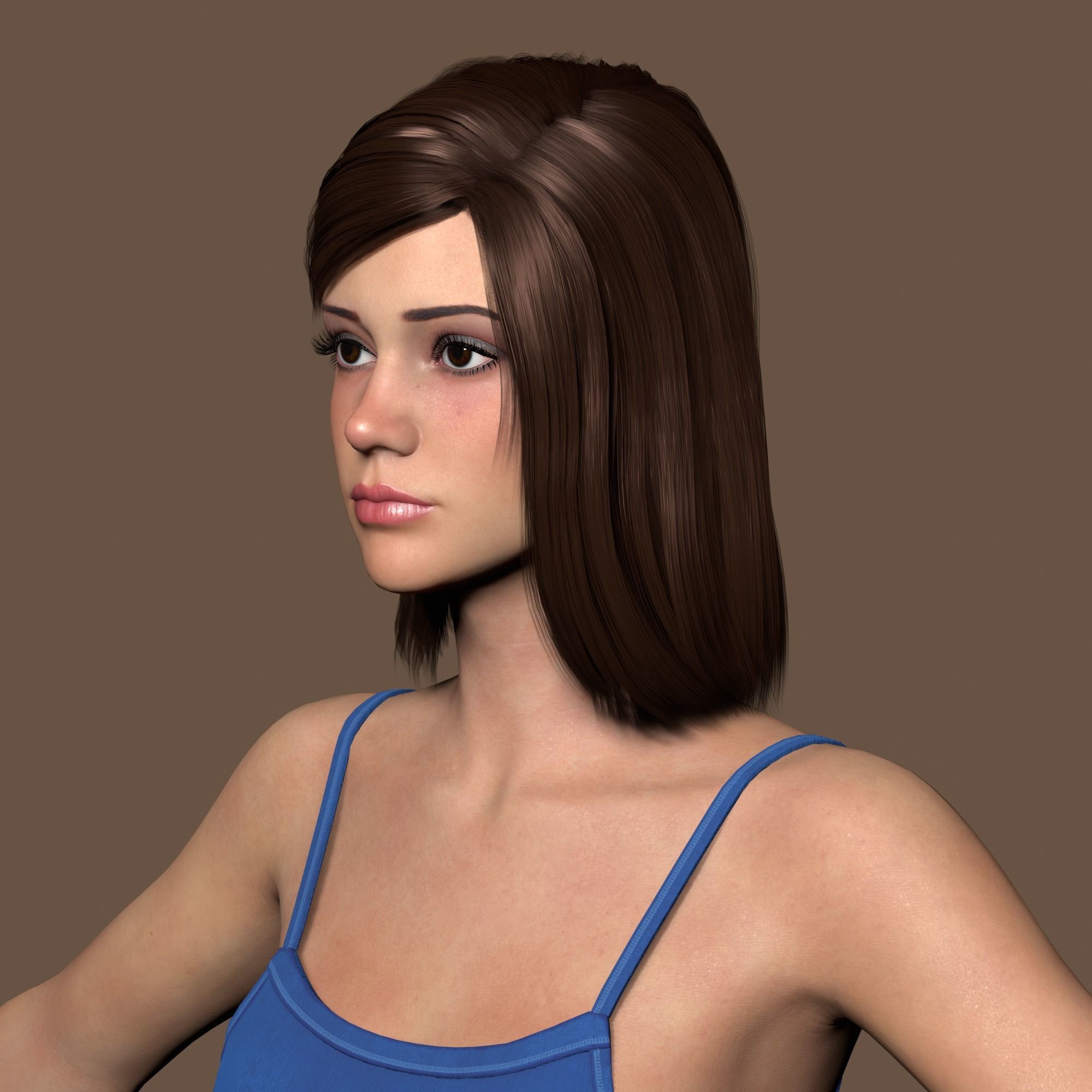 Teenage girl 3D model_1